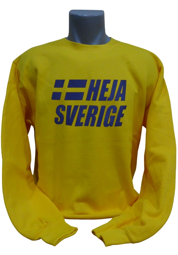 Schweden Sweatshirt Heja Sverige gelb
