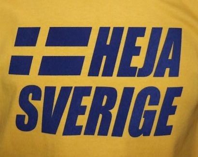 Schweden Sweatshirt Heja Sverige gelb