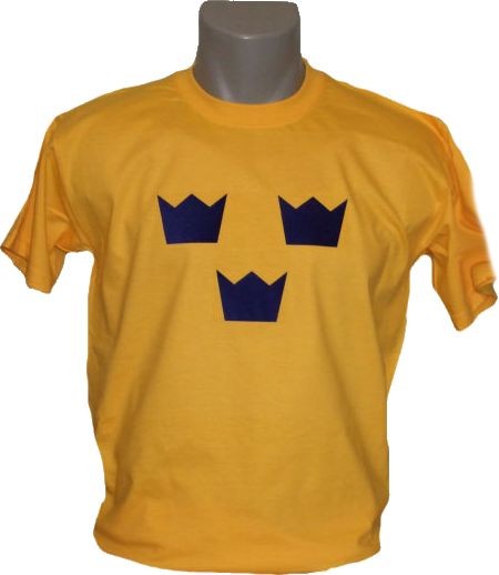 Schweden T-Shirt Tre Kronor gelb