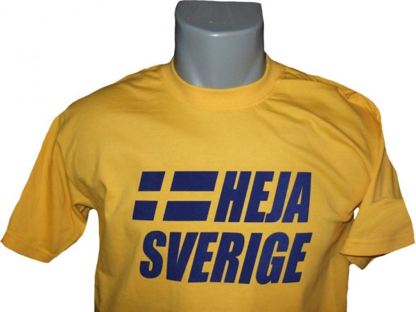 Schweden T-Shirt Heja Sverige gelb